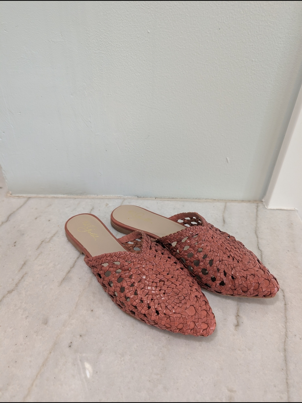 42 GOLD Woven Terracotta Mule Flats